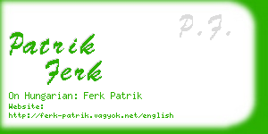 patrik ferk business card